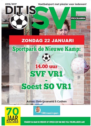 A.s. zondag SVF VR1 tegen Soest SO VR1