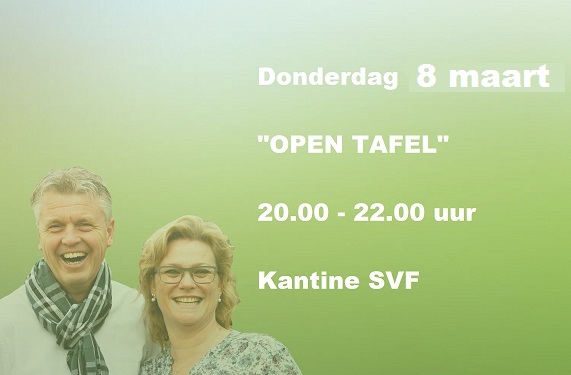 Donderdag 8 maart:  2e Open Tafel