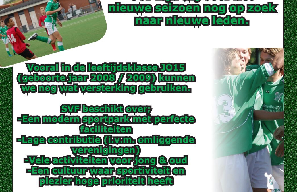 Kom jij voetballen bij SVF?