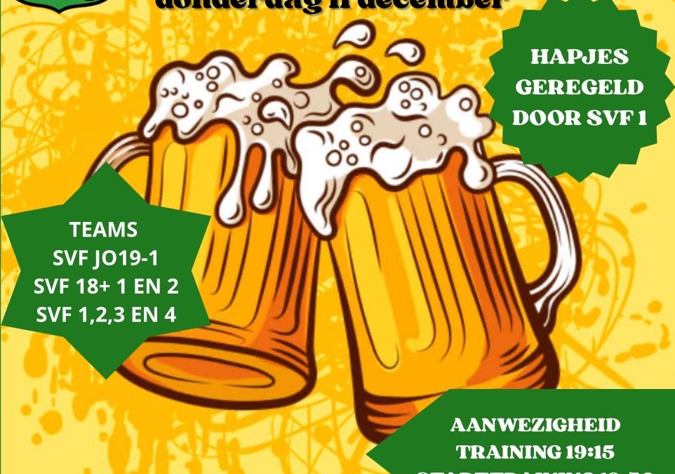 Slobberavond donderdagavond 11 december bij SVF
