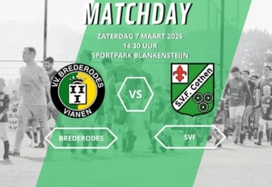 Zaterdag 7 maart 2026: Brederodes 1 – SVF 1 om 14:30u in Vianen