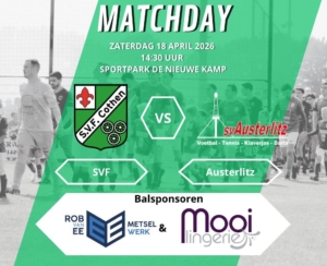 Zaterdag 18 april 2026: SVF – Austerlitz 14:30u