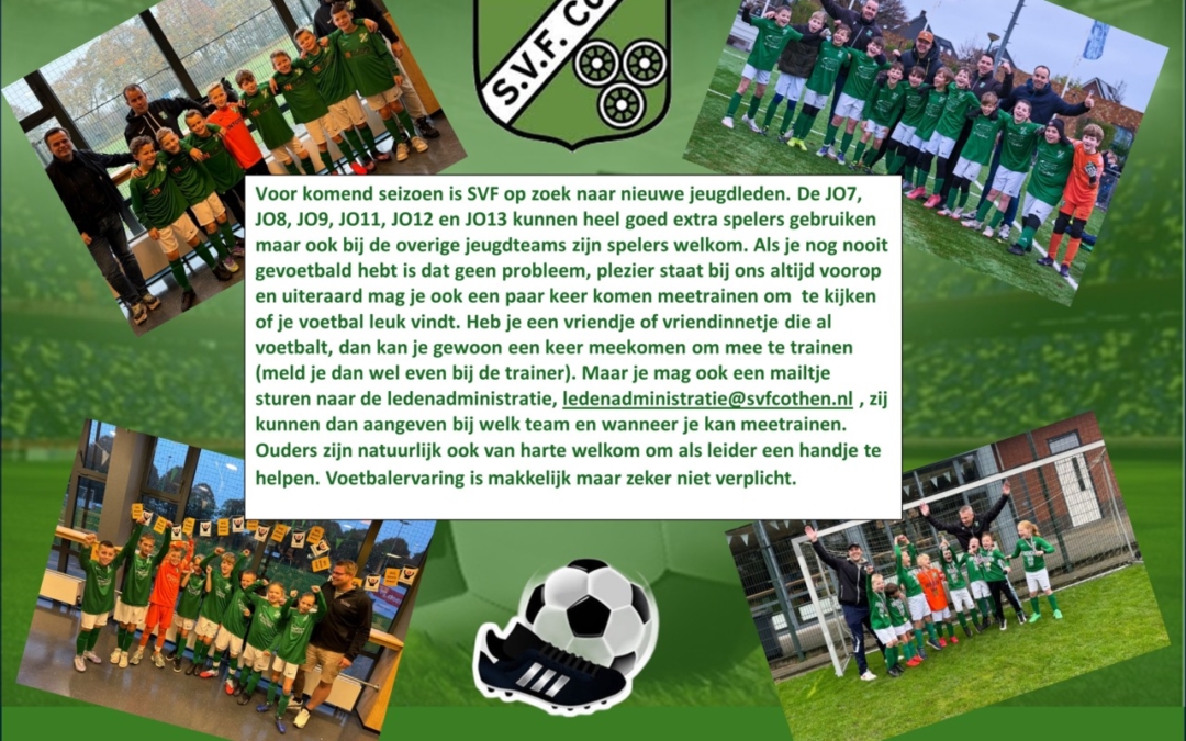 NIEUWE JEUGDLEDEN GEZOCHT