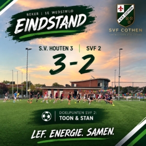 Wedstrijdverslag SV Houten 3 – SVF 2 (3-2)