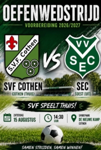 Eerste oefenwedstrijd SVF 1 aanstaande zaterdag