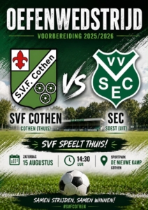 Eerste oefenwedstrijd SVF 1 aanstaande zaterdag
