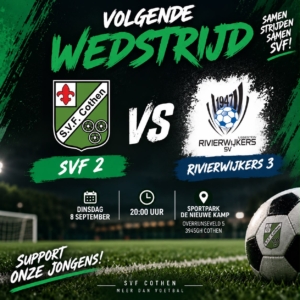 Dinsdagavond 8 september SVF 2 – Rivierwijkers 3